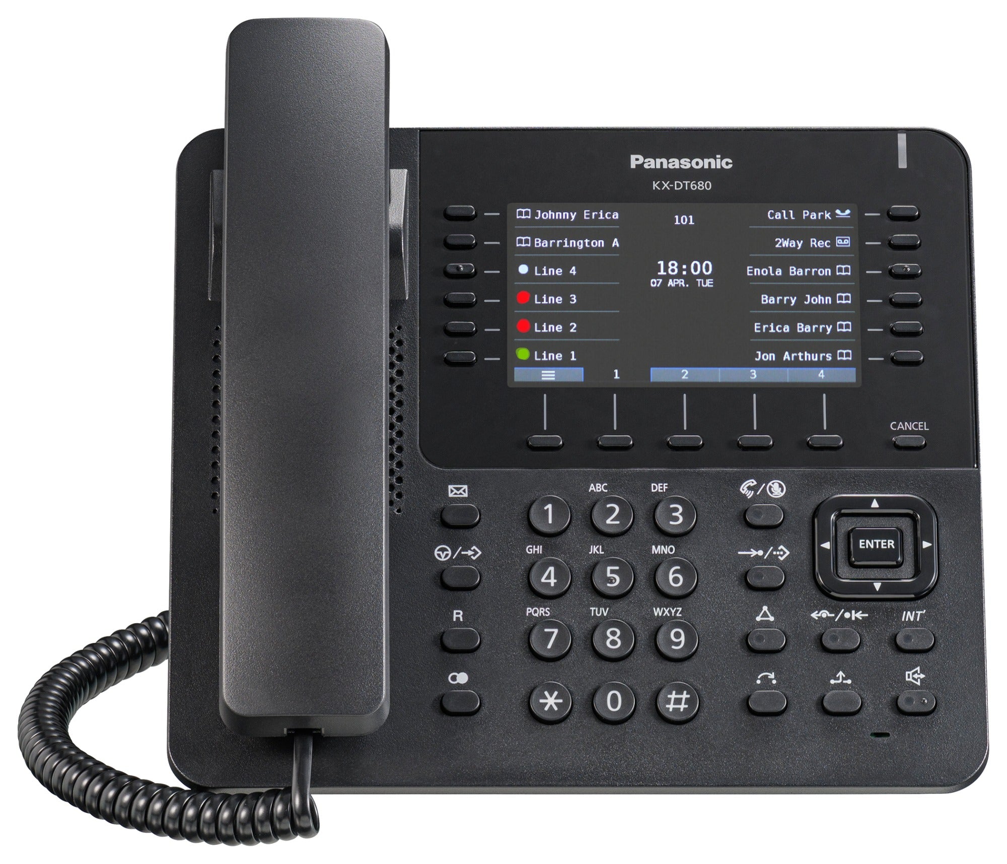Panasonic KX-DT680-B Black Digital Display Speakerphone 4.3 inch Color LCD
