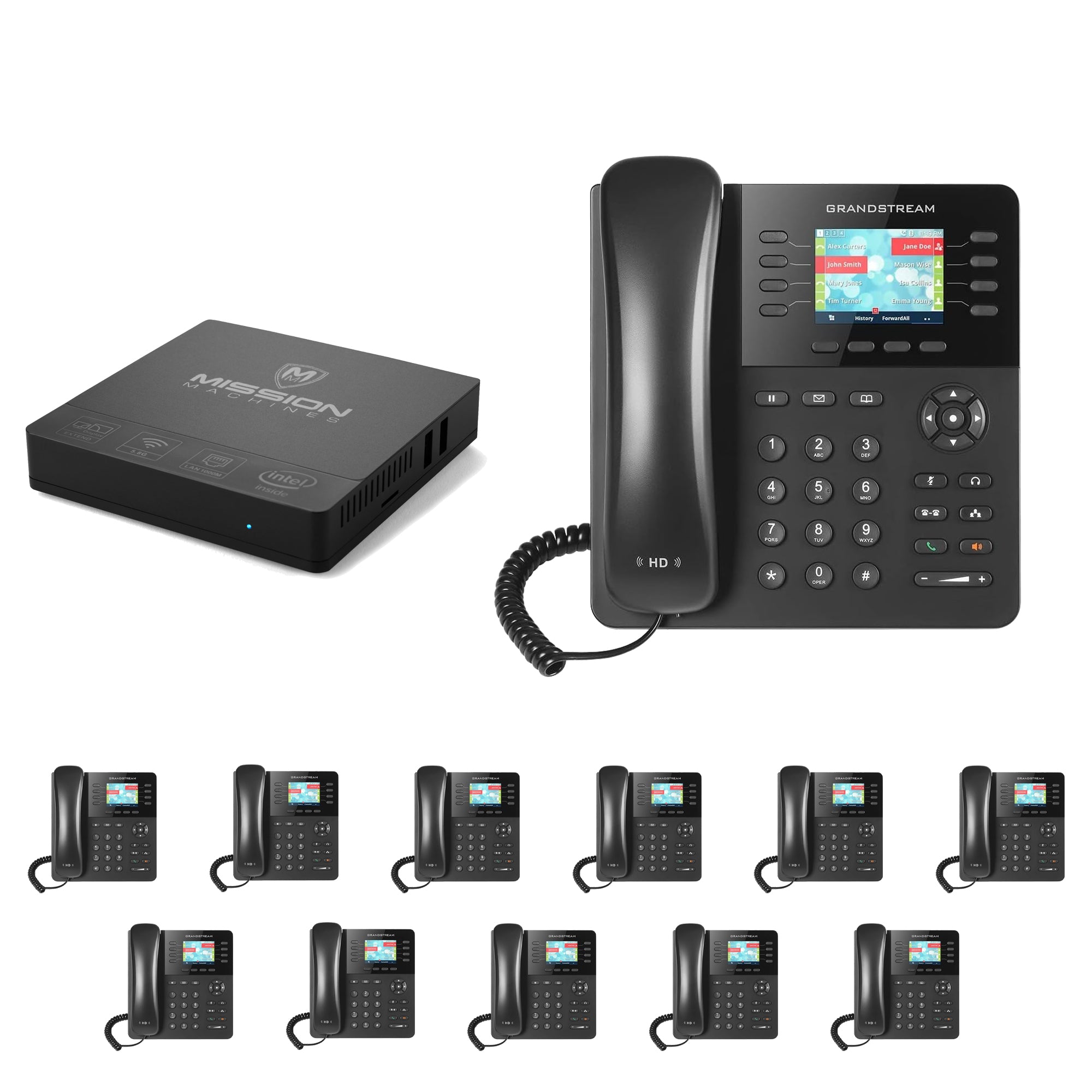 Business Phone System 'Mission Machines' G200: Includes Grandstream 2135 Phones + 'Mission Machines' Server + Free 3 Months of 'Mission Machines' Phone Service
