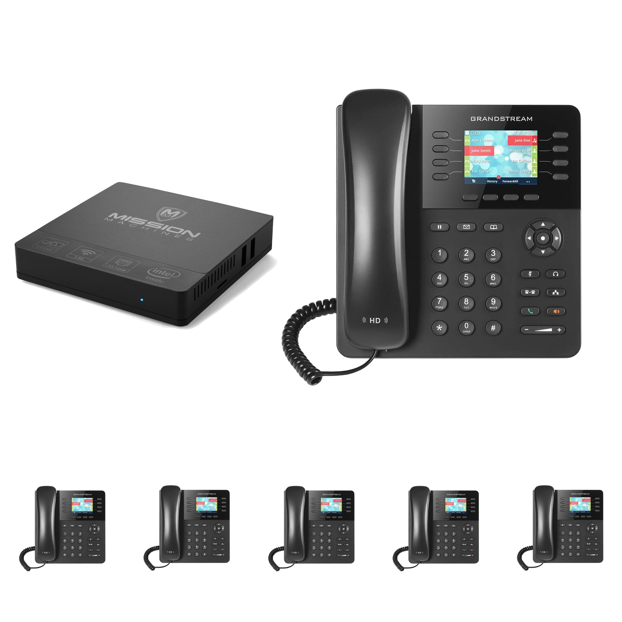 Business Phone System 'Mission Machines' G200: Includes Grandstream 2135 Phones + 'Mission Machines' Server + Free 3 Months of 'Mission Machines' Phone Service