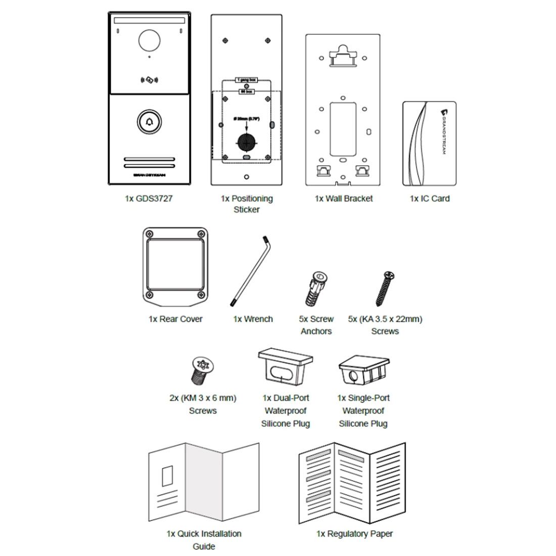 Grandstream GDS3727 Enhanced Compact IP Video Door System