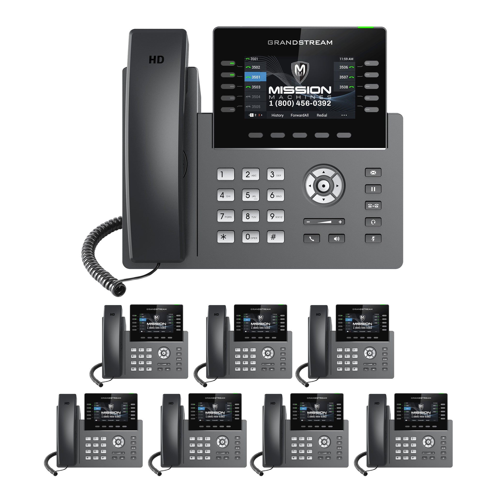Business Phone System 'Mission Machines' G400C: Includes Grandstream GRP2615 Phones + 'Mission Machines' Cloud Server + Free 2-Months of 'Mission Machines' Cloud Phone Service