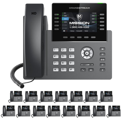 Business Phone System 'Mission Machines' G400C: Includes Grandstream GRP2615 Phones + 'Mission Machines' Cloud Server + Free 2-Months of 'Mission Machines' Cloud Phone Service