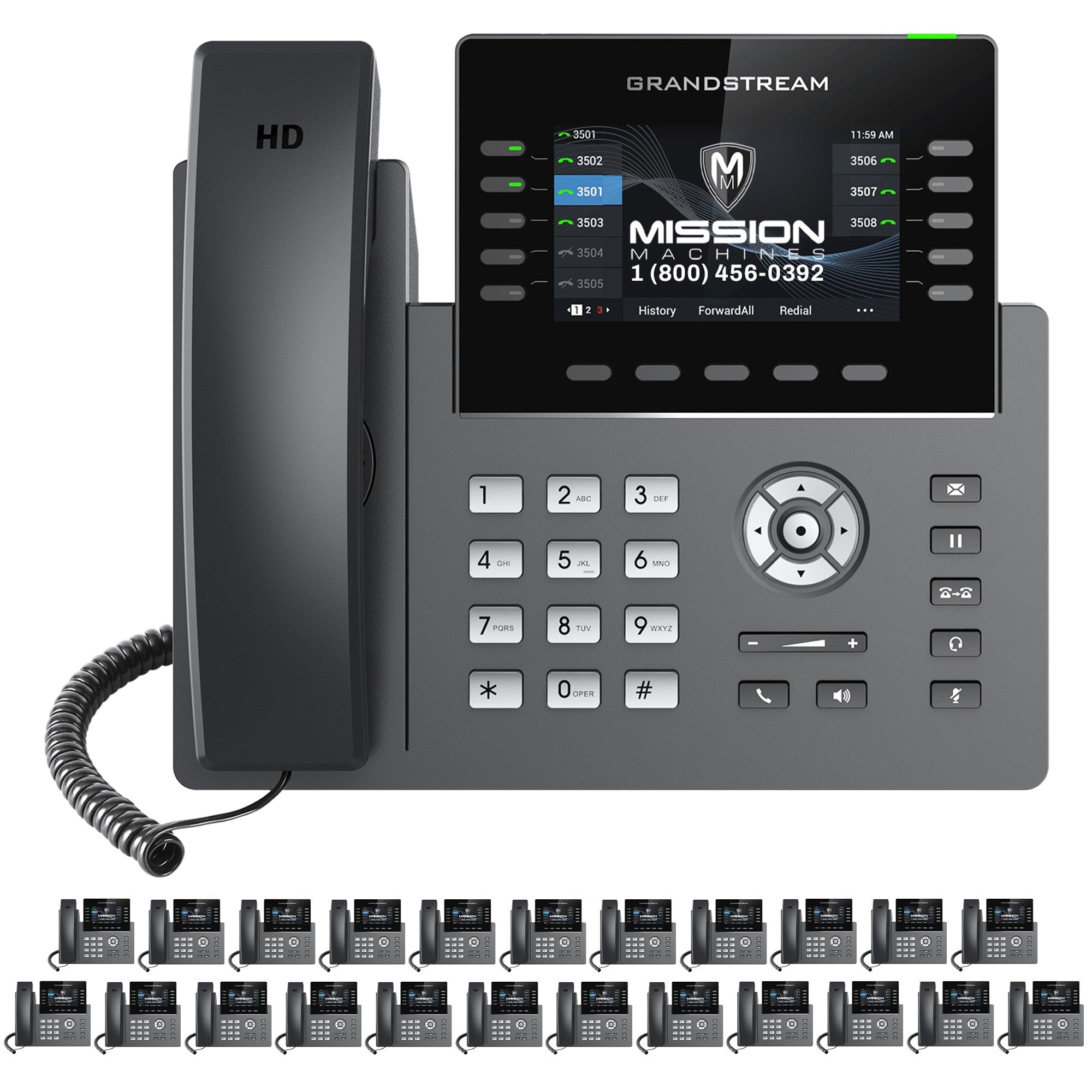 Business Phone System 'Mission Machines' G400C: Includes Grandstream GRP2615 Phones + 'Mission Machines' Cloud Server + Free 2-Months of 'Mission Machines' Cloud Phone Service