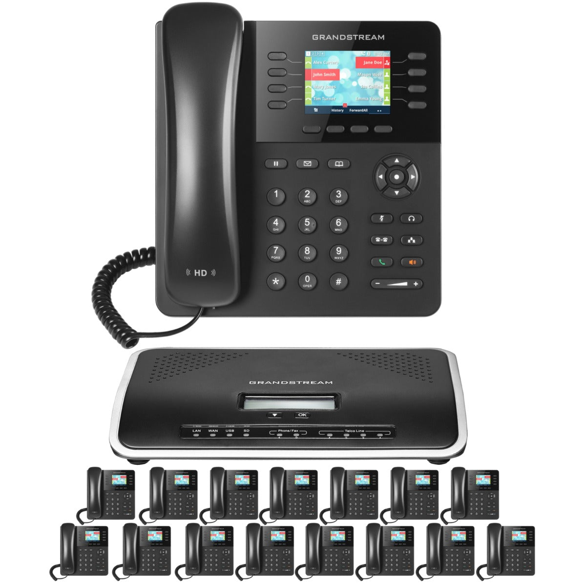 Business Phone System by Grandstream: 2135 Phones Package IP-PBX Office Phone System Includes 2-Year Warranty