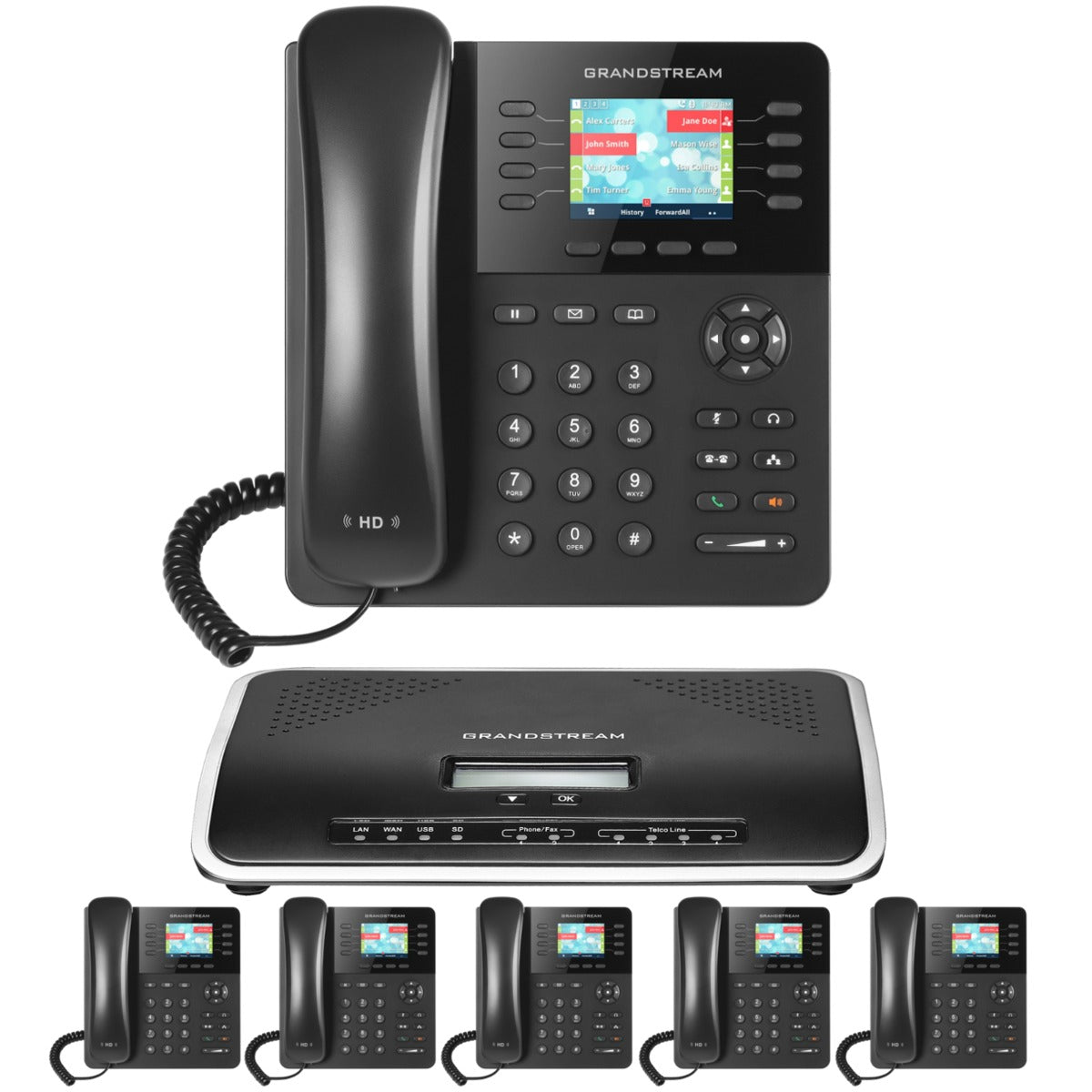 Business Phone System by Grandstream: 2135 Phones Package IP-PBX Office Phone System Includes 2-Year Warranty