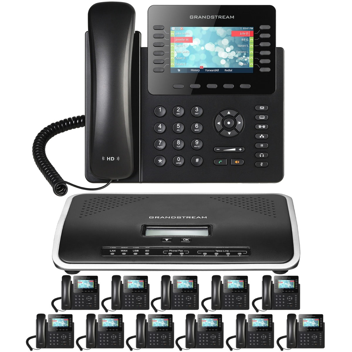 Business Phone System by Grandstream: 2170 Phones Package IP-PBX Office Phone System Includes 2-Year Warranty