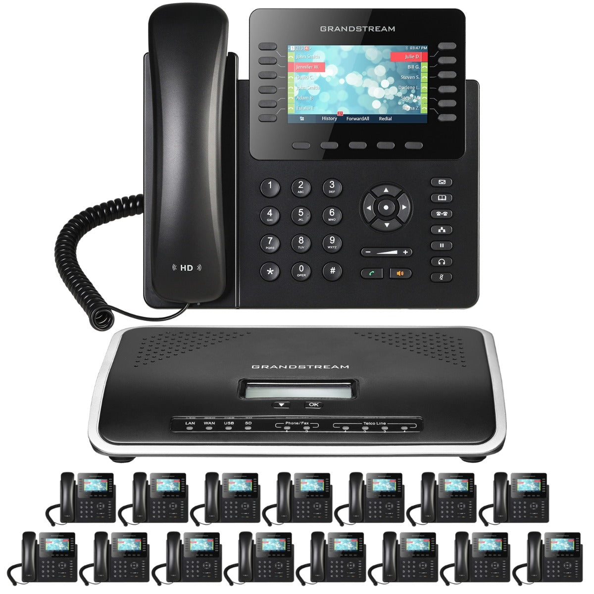 Business Phone System by Grandstream: 2170 Phones Package IP-PBX Office Phone System Includes 2-Year Warranty