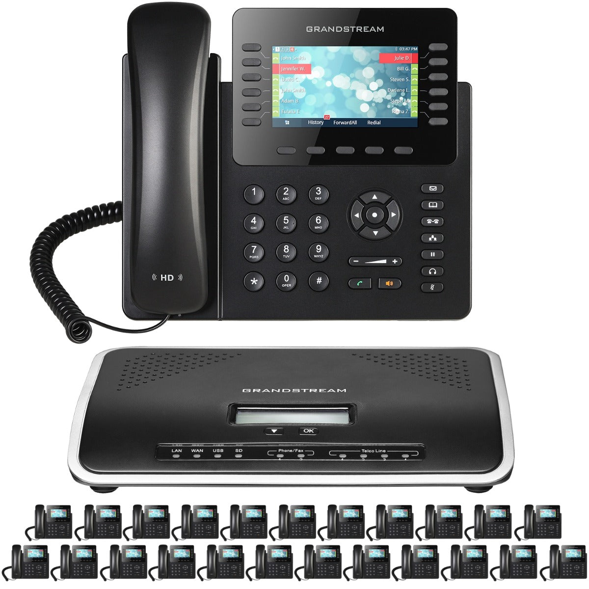 Business Phone System by Grandstream: 2170 Phones Package IP-PBX Office Phone System Includes 2-Year Warranty