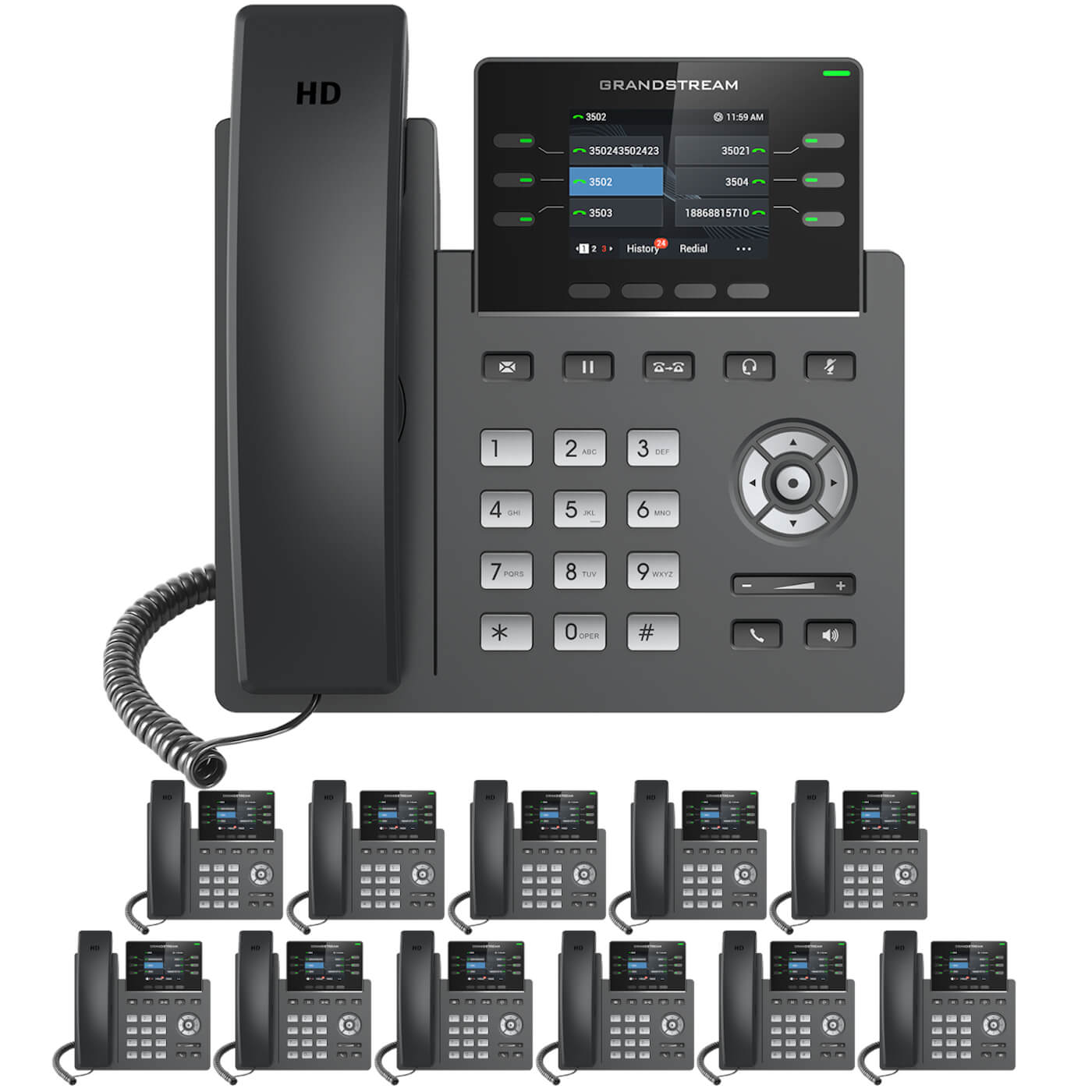 Business Phone System by Grandstream: 2613 Phones Package IP-PBX Office Phone System Includes 2-Year Warranty