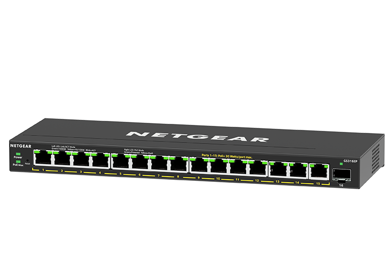 Netgear 15-Port PoE+ Gigabit Ethernet Plus Switch (180W) with 1 SFP Port Managed Switch
