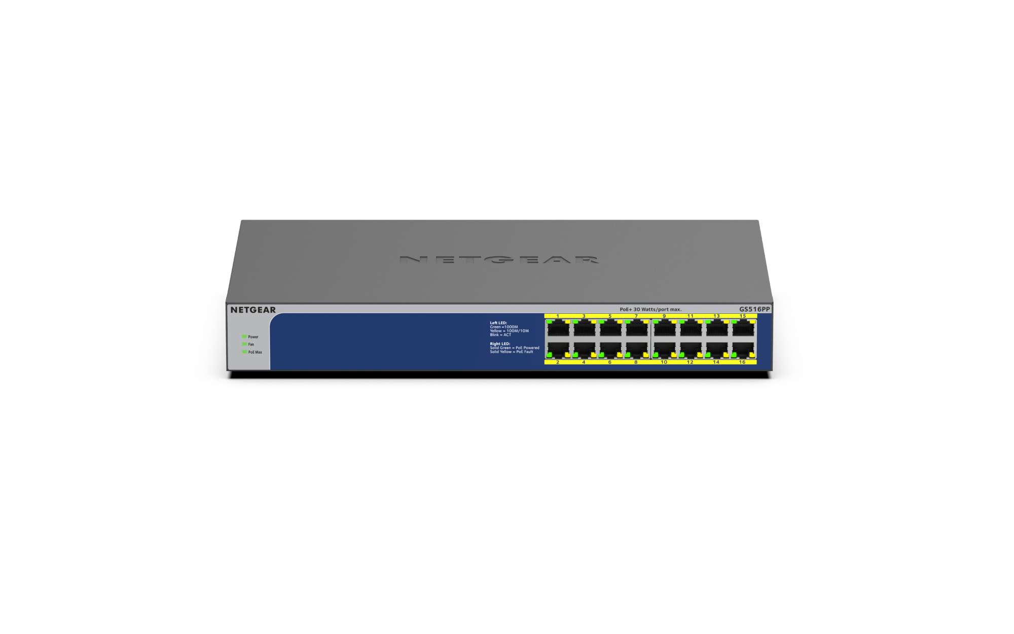 Netgear 16-Port Gigabit Ethernet High-Power PoE+ Unmanaged Switch (260W)