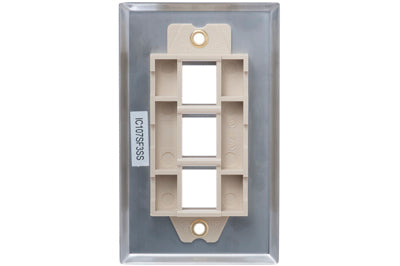 Stainless Steel Face Plate, 1-Gang, 3-Port