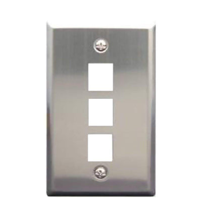 Stainless Steel Face Plate, 1-Gang, 3-Port