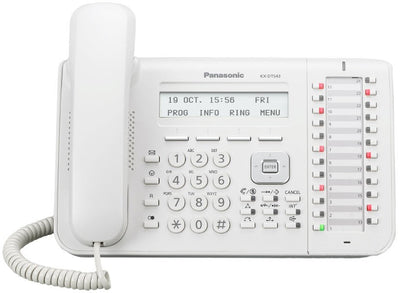 Panasonic 24 Button 3-Line Backlit LCD Display Digital Telephone - White