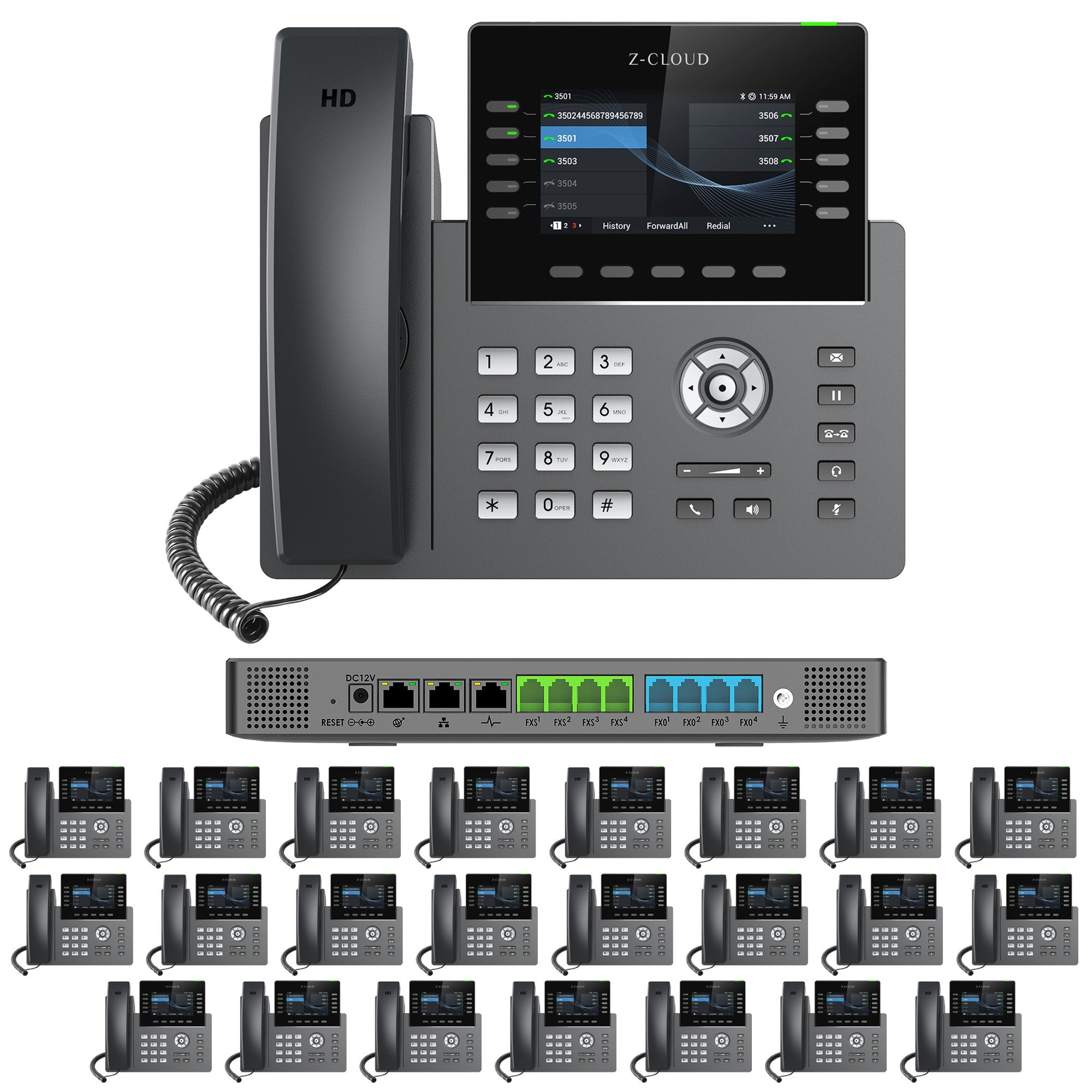 Business Phone System: MM S-304. Supports 4 Traditional Lines, 80 VoIP Lines & 300 Extensions