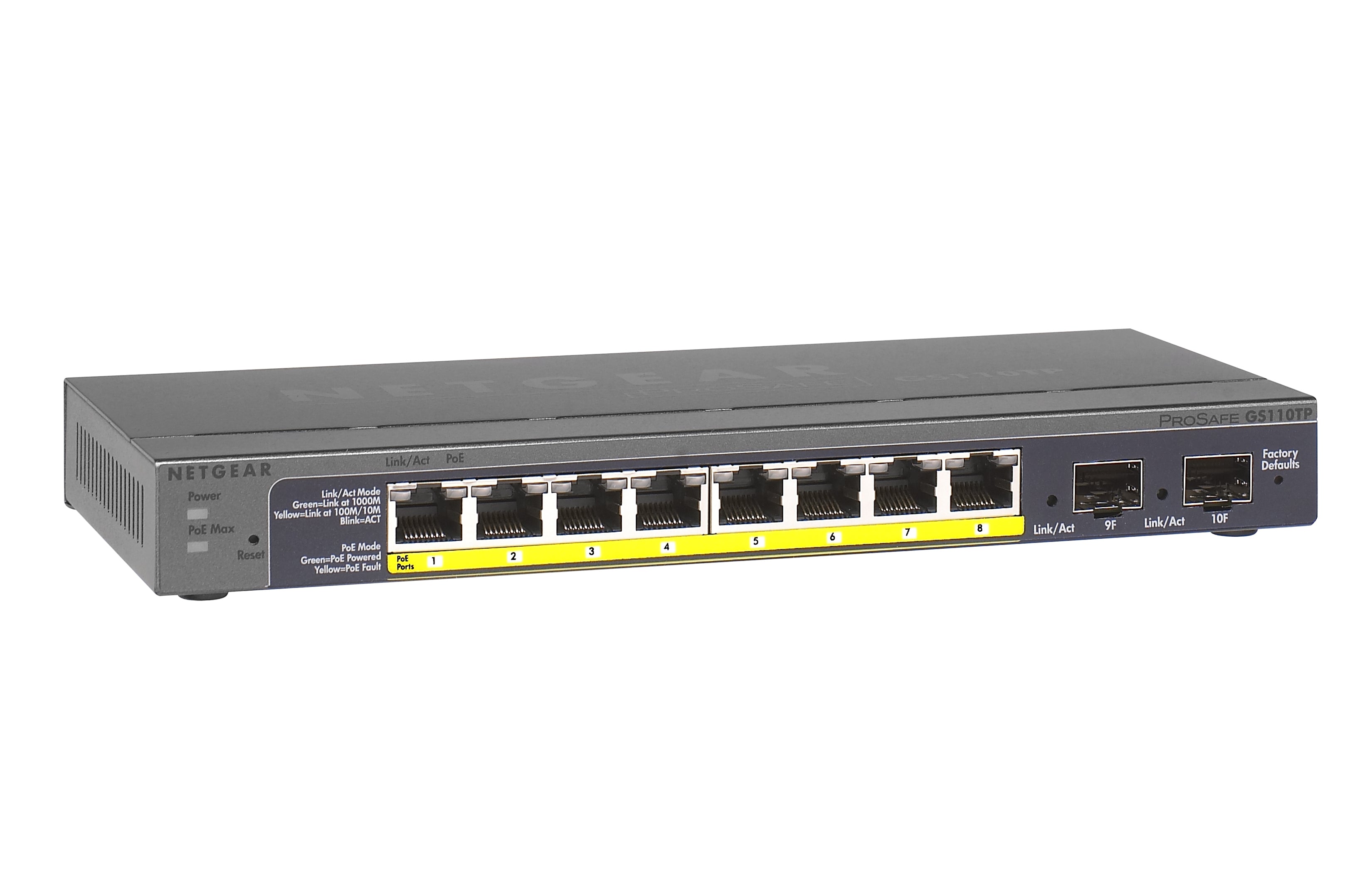 ProSafe 8-port Gigabit PoE Smart Switch with 2 Gigabit
