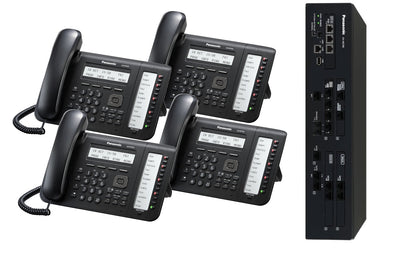 Business Phone System by Panasonic: NS700 Bundle with 4 IP Phones - 1 Year of Dial Tone Service Included