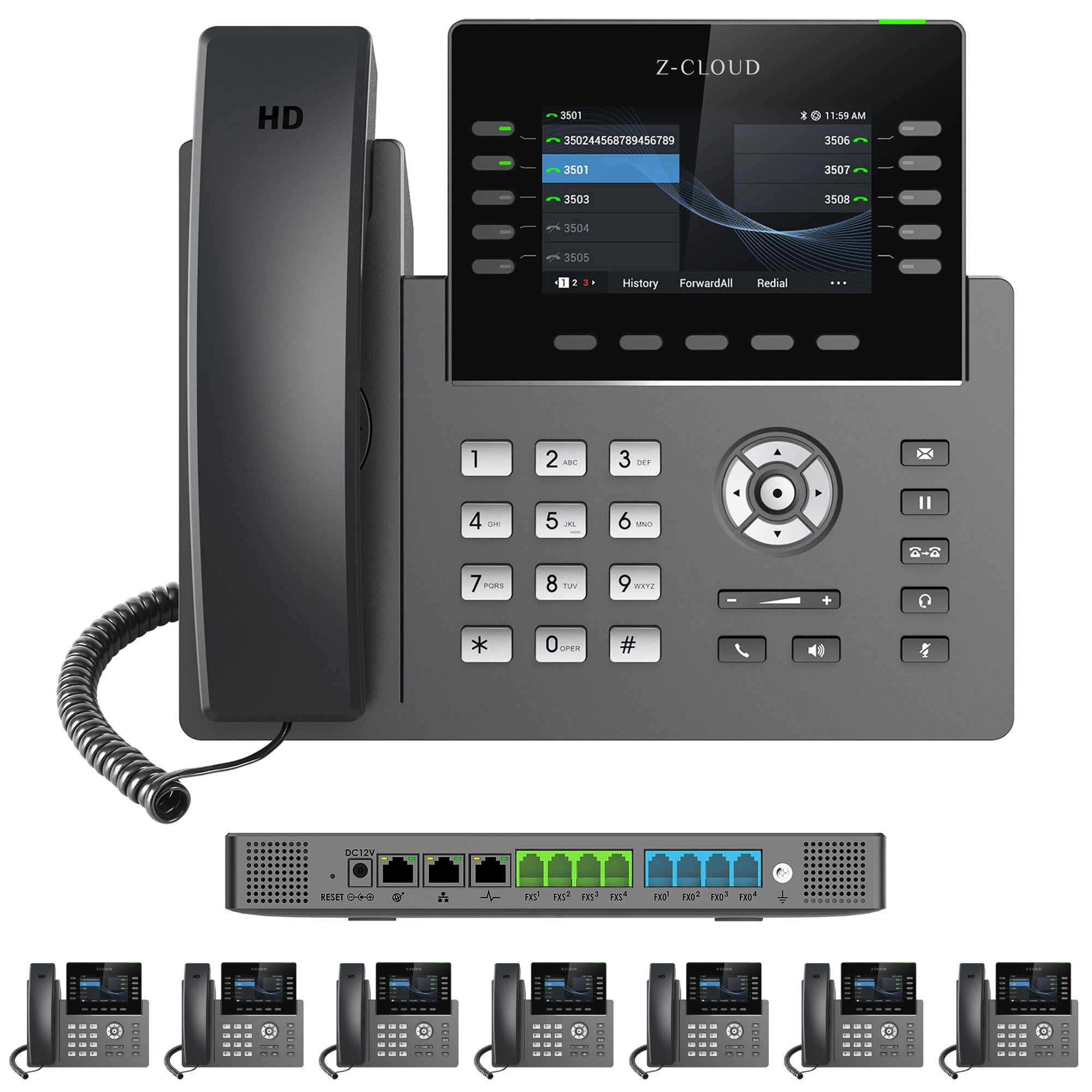 Business Phone System: MM S-304. Supports 4 Traditional Lines, 80 VoIP Lines & 300 Extensions