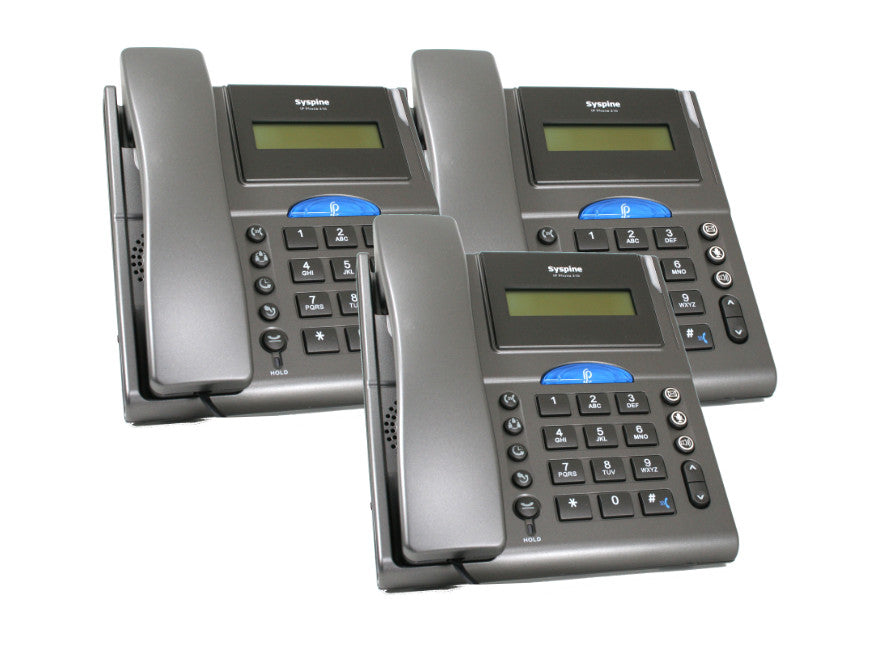 Hosted Solution - 3 Syspine IP Phones Includes 2 Phone Lines with Unlimited Calling for 1 Year