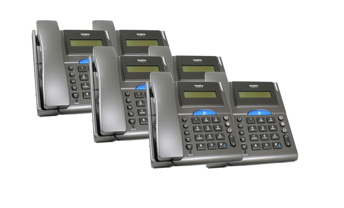 Hosted Solution - 6 Syspine IP Phones Includes 2 Phone Lines with Unlimited Calling for 1 Year