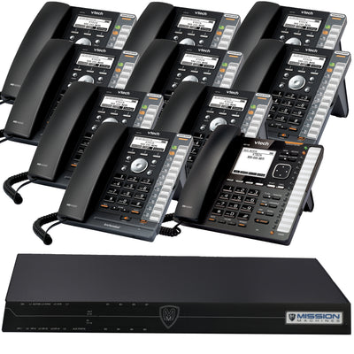 Mission Machines TD-1000 8-Line VoIP Phone System with 10 VTech IP Phones