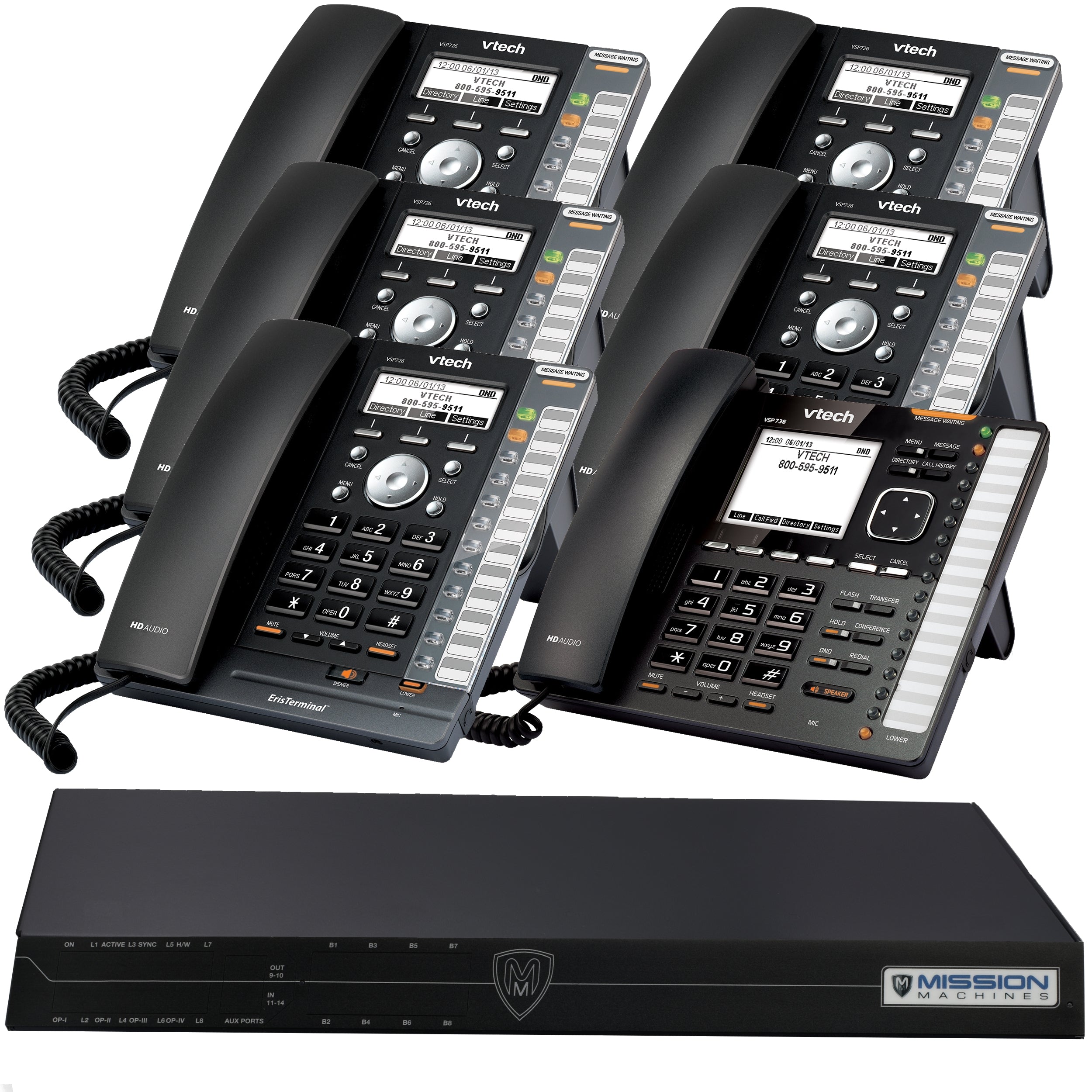 Mission Machines TD-1000 VoIP Phone System with 6 VTech IP Phones