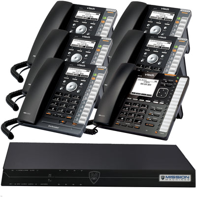 Mission Machines TD-1000 VoIP Phone System with 6 VTech IP Phones