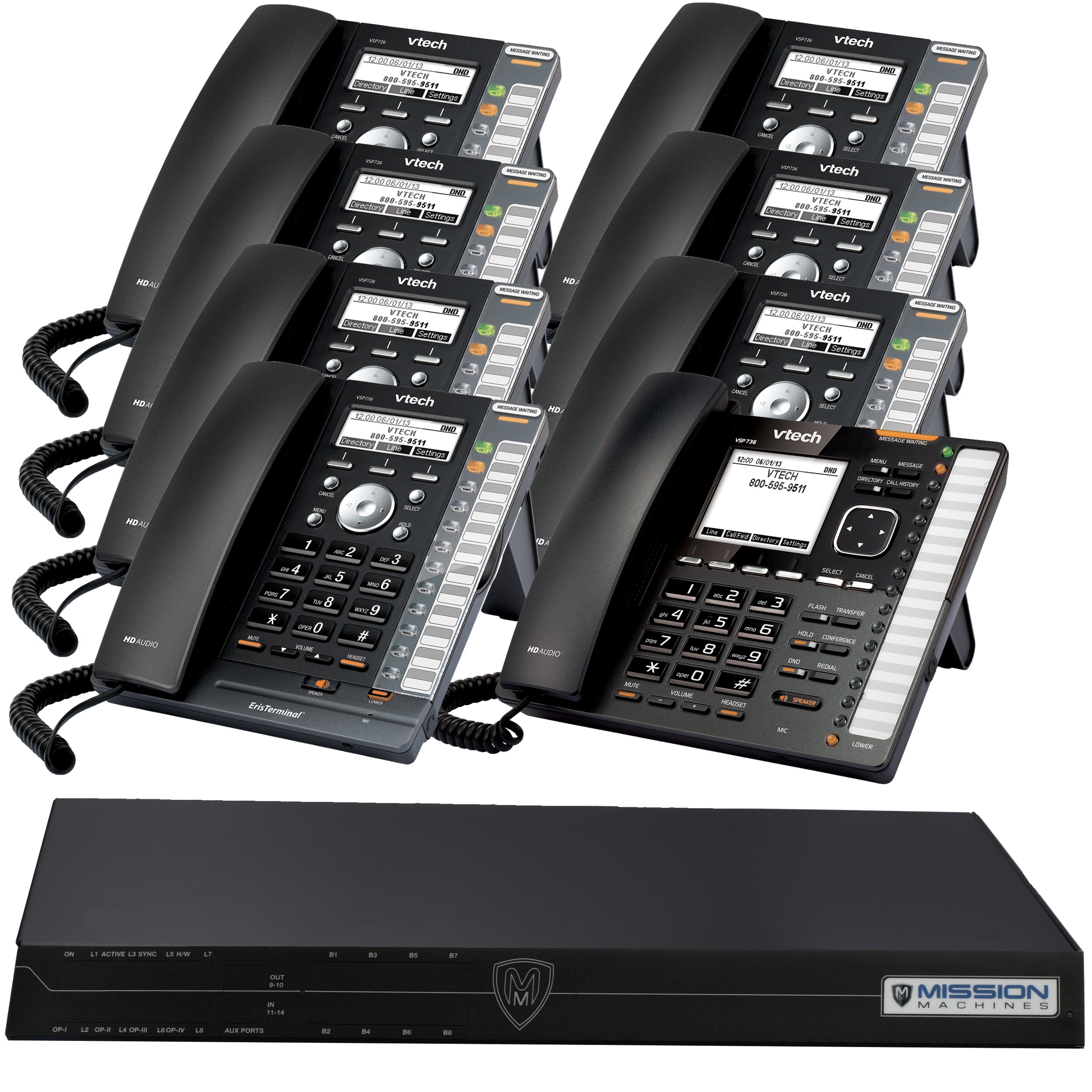 Mission Machines TD-1000 VoIP Phone System with 8 VTech IP Phones