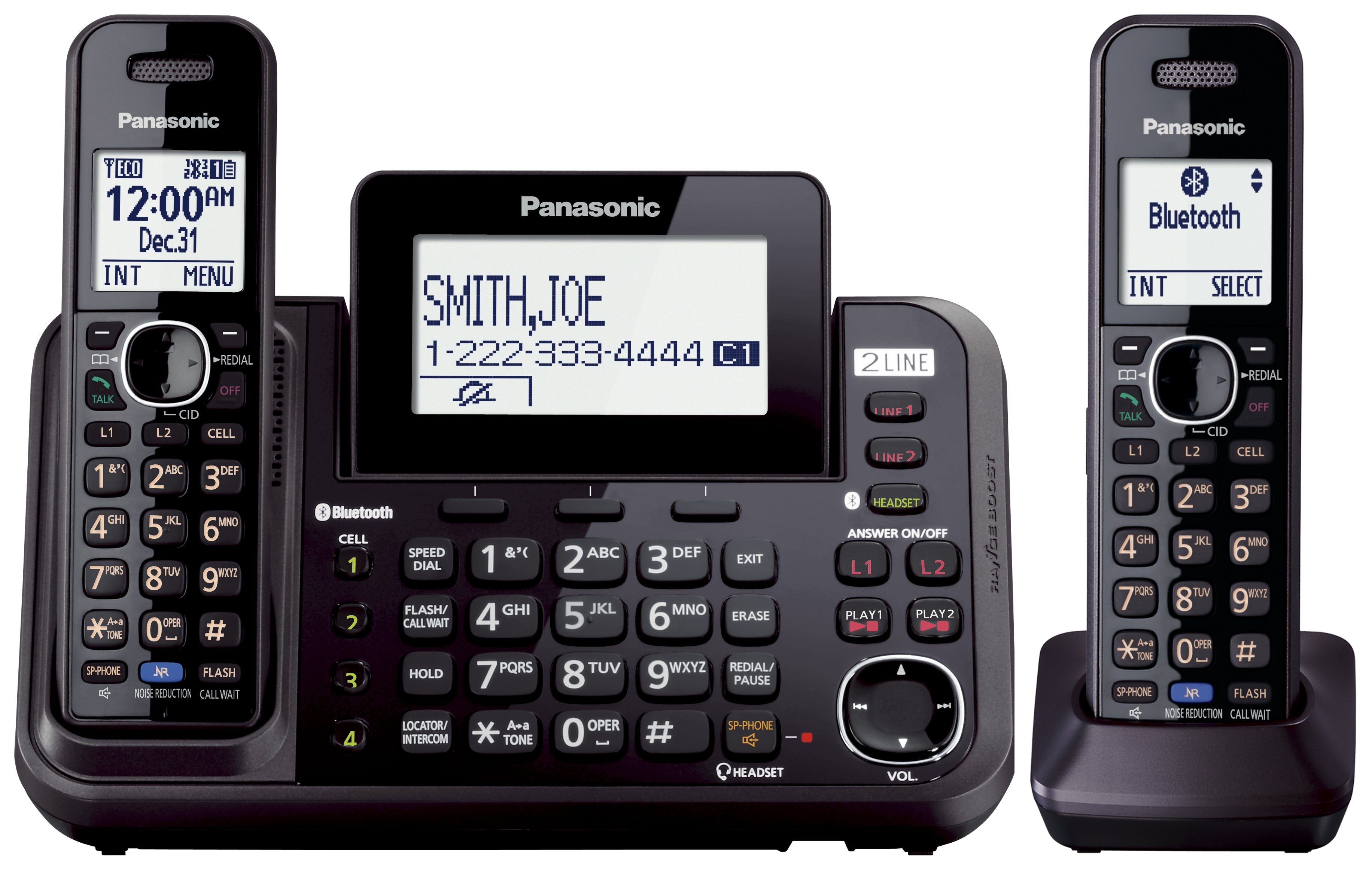 Panasonic 2-Line Cordless Phone with Link-to-Cell and 2-Handsets