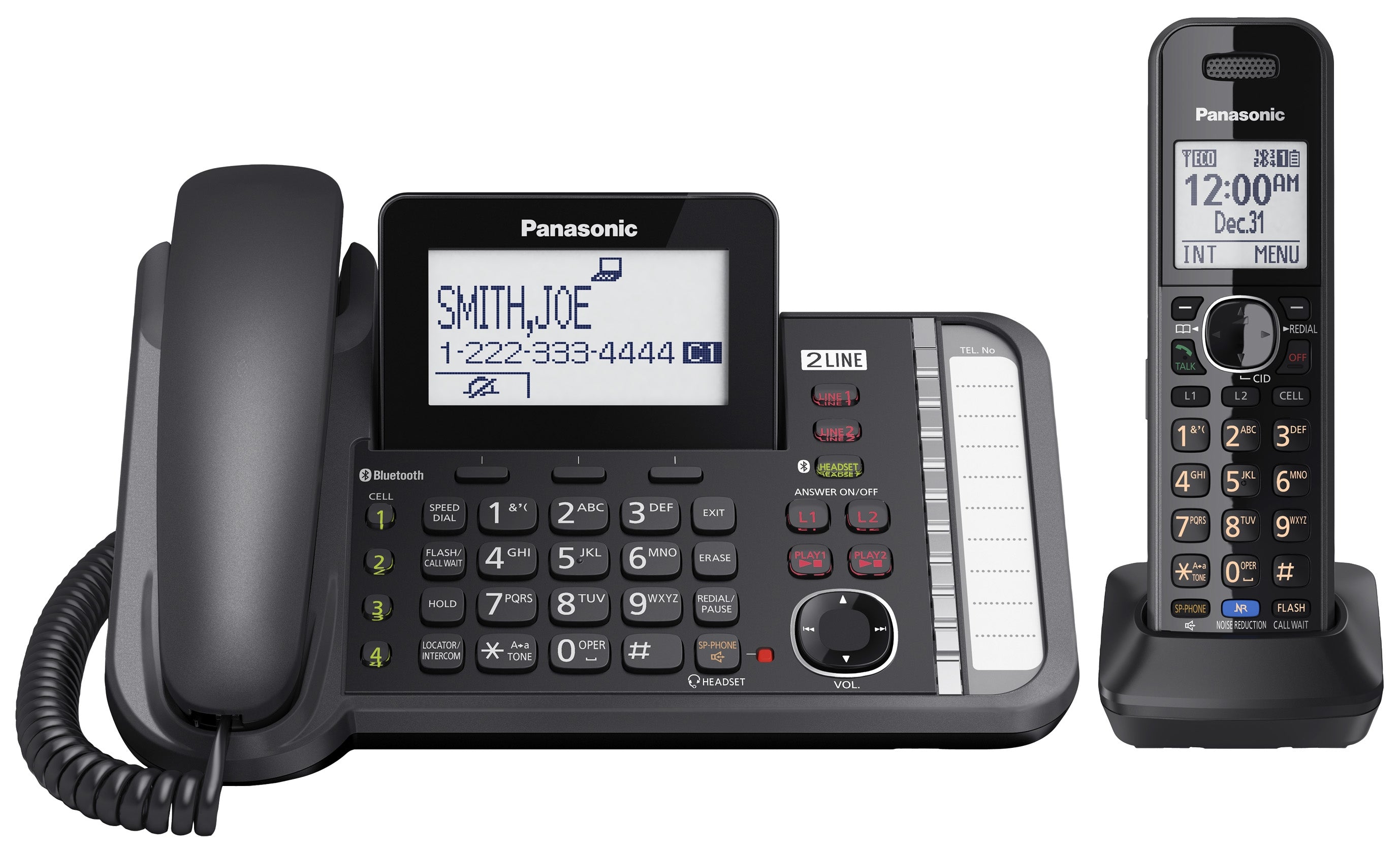 Panasonic 2-Line Corded/Cordless Phone with Link-to-Cell