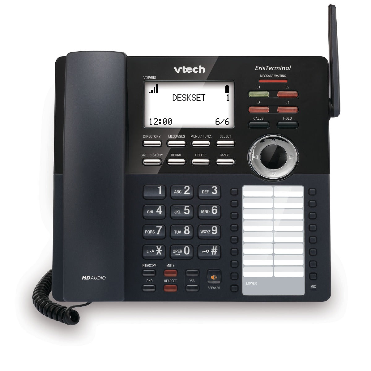 VTech VDP Small Business Phone System Equipped with 4-Line Capacity - 1 Deskset and 2 Lines Included