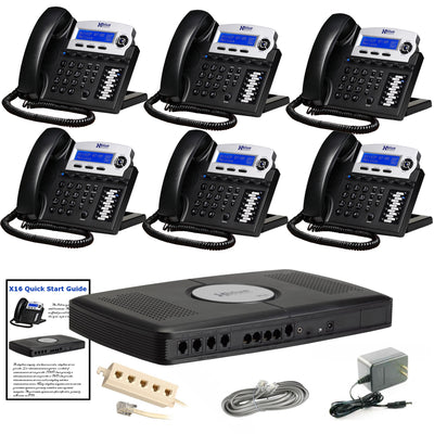 Xblue X16 Phone System with 6 Phones: Charcoal