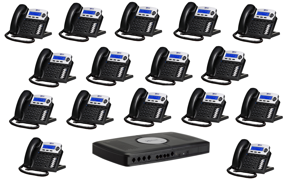 Xblue X16 Phone System with 16 Phones: Charcoal