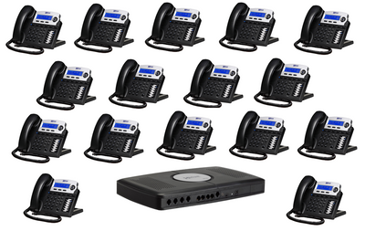 Xblue X16 Phone System with 16 Phones: Charcoal