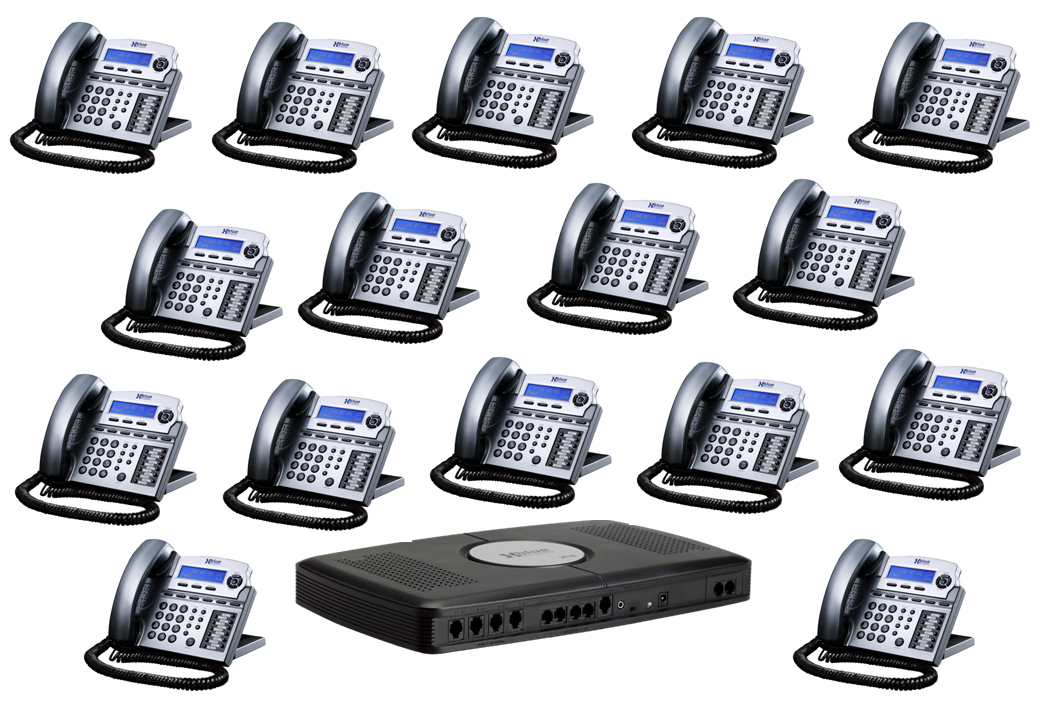 Xblue X16 Phone System with 16 Phones: Titanium