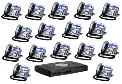 Xblue X16 Phone System with 16 Phones: Titanium