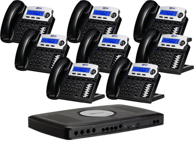 Xblue X16 Phone System with 8 Phones: Charcoal