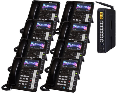Xblue X50 Phone System with 8 X4040 Vivid Color Display IP Phones