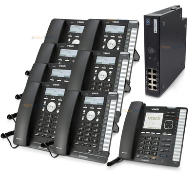 Mission Machines Z-75 VoIP Phone System with 8 VTech IP Phones