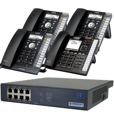 Mission Machines Z-75 VoIP Phone System with 4 VTech IP Phones
