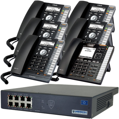 Mission Machines Z-75 VoIP Phone System with 6 VTech IP Phones