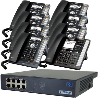 Mission Machines Z-75 VoIP Phone System with 8 VTech IP Phones