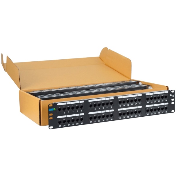 ICC Cat 6 110 Type Patch Panel, 48-Port, 2 RMS, 6PK