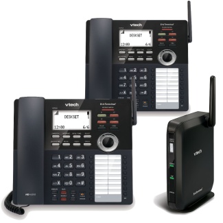 VTech VDP Small Business Phone System Equipped with 4-Line Capacity - 2 Desksets Included