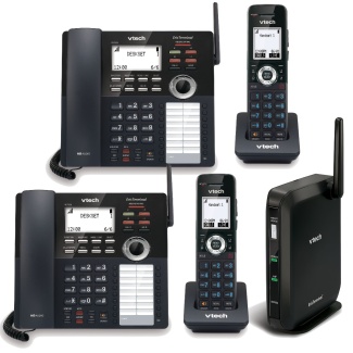 VTech VDP Small Business Phone System Equipped with 4-Line Capacity - 2 Desksets and 2 Handheld Extensions Included