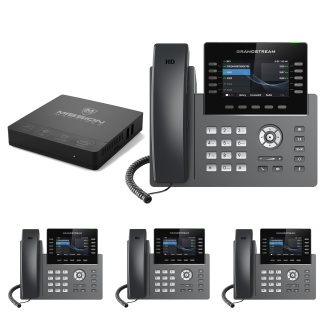 Business Phone System 'Mission Machines' G400: Includes Grandstream 2615 Phones + 'Mission Machines' Server + Free 1 Year of 'Mission Machines' Phone Service