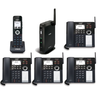 VTech VDP Small Business Phone System Equipped with 4-Line Capacity - 4 Desksets and 1 Handheld Extensions Included