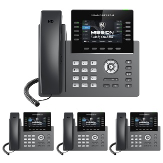 Business Phone System 'Mission Machines' G400C: Includes Grandstream GRP2615 Phones + 'Mission Machines' Cloud Server + Free 2-Months of 'Mission Machines' Cloud Phone Service