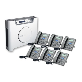 Syspine A50 Plus Phone System With 6 IP Phones: 4-Line Server