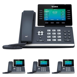 Business Phone System by Yealink: Pack of 4 Phones Model T54W